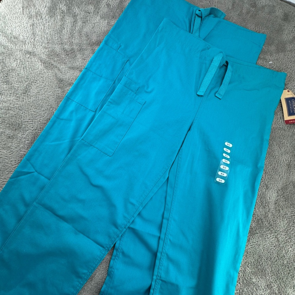 Cherokee Scrub Pants Unisex XS Teal NEW 2 Pairs‎ Workwear Originals 4100 Cargo